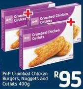 PnP Crumbed Chicken Burger, Nuggets and Cutlets 400g-All 3