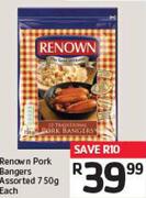 Renown Pork Bangers Assorted 750g Each