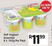 PnP Yoghurt Assorted 6 x 100g Per Pack