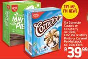 Ola Cornetto 4 x 90ml, Choc Pie or Minty Pie 6s or Caramel Pie 6 x 70ml Each