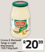 Crosse & Blackwell Tangy or Light Mayonnaise 750/790g Each