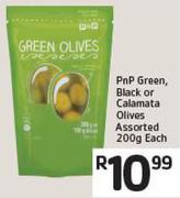PnP Green, Black or Calamata Olives Assorted 200g