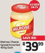 Melrose Cheese Spread Assorted 400g Each