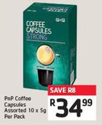 PnP Coffee Capsules Assorted 10 x 5g Per Pack