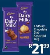 Cadbury Chocolate Slab Assorted 80g