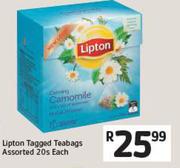 Lipton Tagged Teabags Assorted 20s Each 