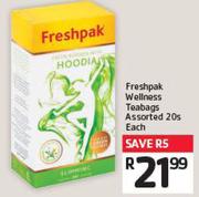 Freshpak Wellness Teabags Assorted 20s Each