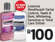 Listerine Mouthwash Tartar Control, Teeth & Gum, Whitening, Sensitive or Toatal Care 500ml-Any 2