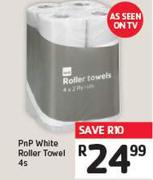 PnP White Roller towel 4s