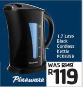 Pineware 1.7Ltr Black Cordless Kettle PCK835B