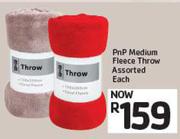 Pnp Medium Fleece Throw Assorted-Each