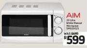 Aim 20Ltr White Manual Microwave 