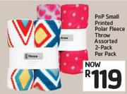 Pnp Small Printed Polar Fleece Throw Assorted 2 Pack-Per Pack