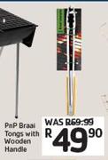 Pnp Braai Tongs With Wooden Handle