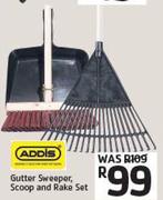 Addis Gutter Sweeper, Scoop & Rake Set