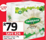 Twinsaver Luxury 2 Ply Toilet Tissue-18s