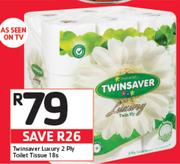 Twinsaver Luxury 2 Ply Toilet Tissues-18's Per Pack