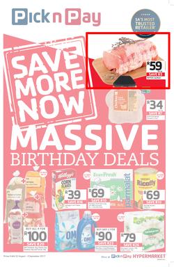 Pick n Pay KZN : Massive Birthday Savings (22 Aug - 03 Sep 2017), page 1
