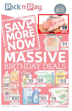 Pick n Pay KZN : Massive Birthday Savings (22 Aug - 03 Sep 2017), page 1