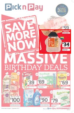 Pick n Pay KZN : Massive Birthday Savings (22 Aug - 03 Sep 2017), page 1