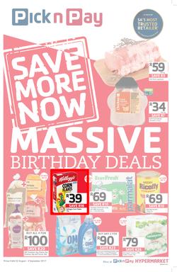 Pick n Pay KZN : Massive Birthday Savings (22 Aug - 03 Sep 2017), page 1