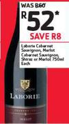 Laborie Cabernet Sauvignon, Merlot, Cabernet Sauvignon, Shiraz Or Merlot-750ml Each