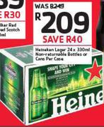 Heineken Lager 24x300ml Non Returnable Bottles Or Cans-Per Case