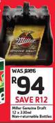 Miller Genuine Draft Non Returnable Bottles-12x330ml