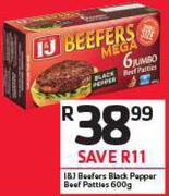 I&J Beefers Black Pepper Beef Patties-600g