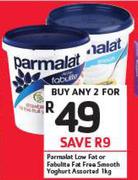 Parmalat Low Fat Or Fabulite Fat Free Smooth Yoghurt-2x1Kg