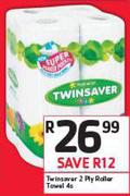 Twinsaver 2 Ply Roller Towels-4's