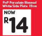 PnP Porcelain Rimmed White Side Plate 19cm