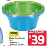Addis 9Ltr Round Basin-Each