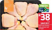 PnP Fresh Chicken 4 Drumsticks And 4 Thighs-Per Kg