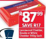 Lancewood Cheddar, Gouda Or White Cheddar-900g Each
