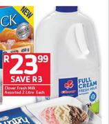 Clover Fresh Milk Assorted-2Ltr Each