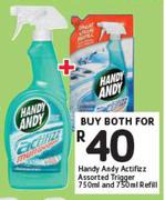 Handy Andy Actifizz Trigger Refill Assorted-750ml & 750ml Both For