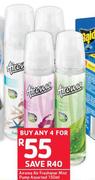 Airoma Air Freshener Mist Pump Assorted-4 x 150ml