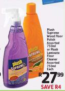 Plush Supreme Wood Floor Polish-750ml Or Plush Laminate Floor Cleaner Assorted-750ml Each