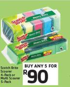Scotch Brite Scourer 4 Pack Or Multi Scourer 5 Pack-For 5