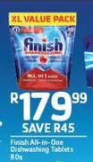 Finish All In One Dishwashing Tablets-80s