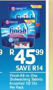 Finish All In One Dishwashing Tablets Assorted-10/13s Per Pack