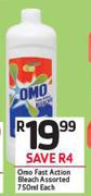 Omo Fast Action Bleach Assorted-750ml
