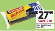 Glad Black Refuse Bags-20s