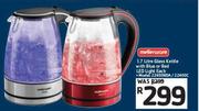 Mellerware 1.7Ltr Glass Kettle With Blue Or Red LED Light 22400RDA/22400-Each