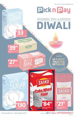 Pick n Pay KZN  : Wishing You A Joyous Diwali (10 Oct - 22 Oct 2017), page 1