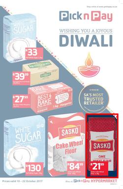 Pick n Pay KZN  : Wishing You A Joyous Diwali (10 Oct - 22 Oct 2017), page 1