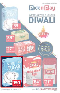 Pick n Pay KZN  : Wishing You A Joyous Diwali (10 Oct - 22 Oct 2017), page 1
