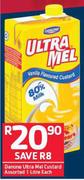 Danone Ultra Mel Custard Assorted-1Ltr Each