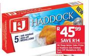 I&J Deep Water Hake Prime Or Haddock Oak Smoked Skin Off Medallions-450g Each